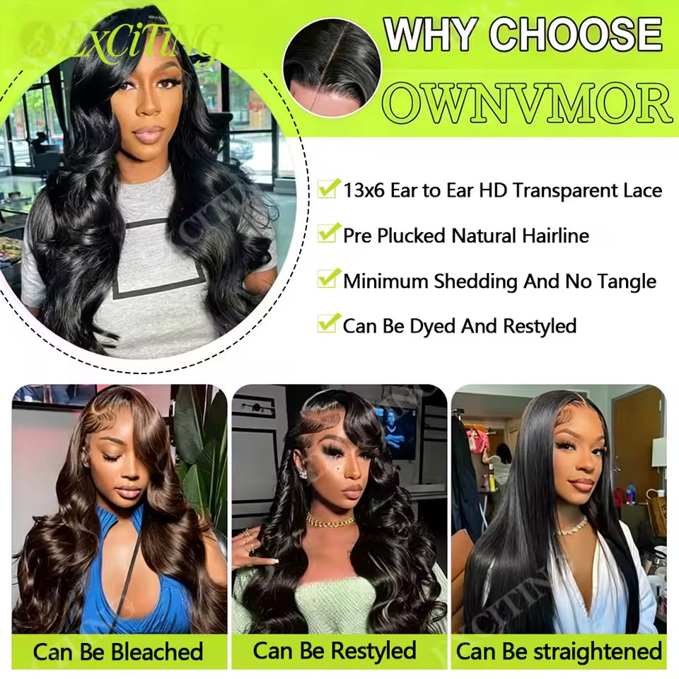 Perruque Lace Front Body Wave — Cheveux Naturels