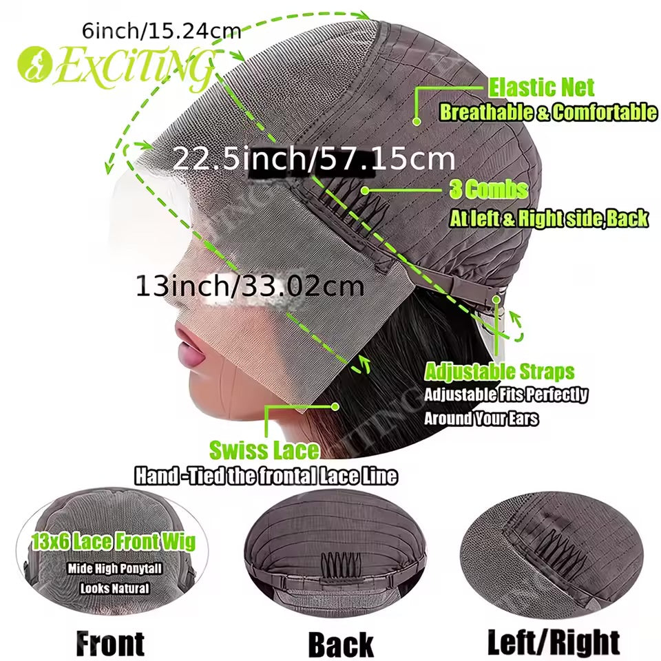 Perruque Lace Front Body Wave — Cheveux Naturels